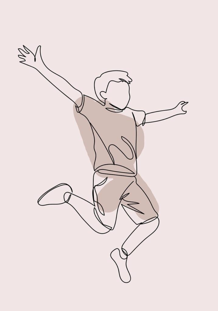 Services minimalistic, jump, child, line, line drawing, background, beautiful wallpaper, drawing, boho, people, bohemian